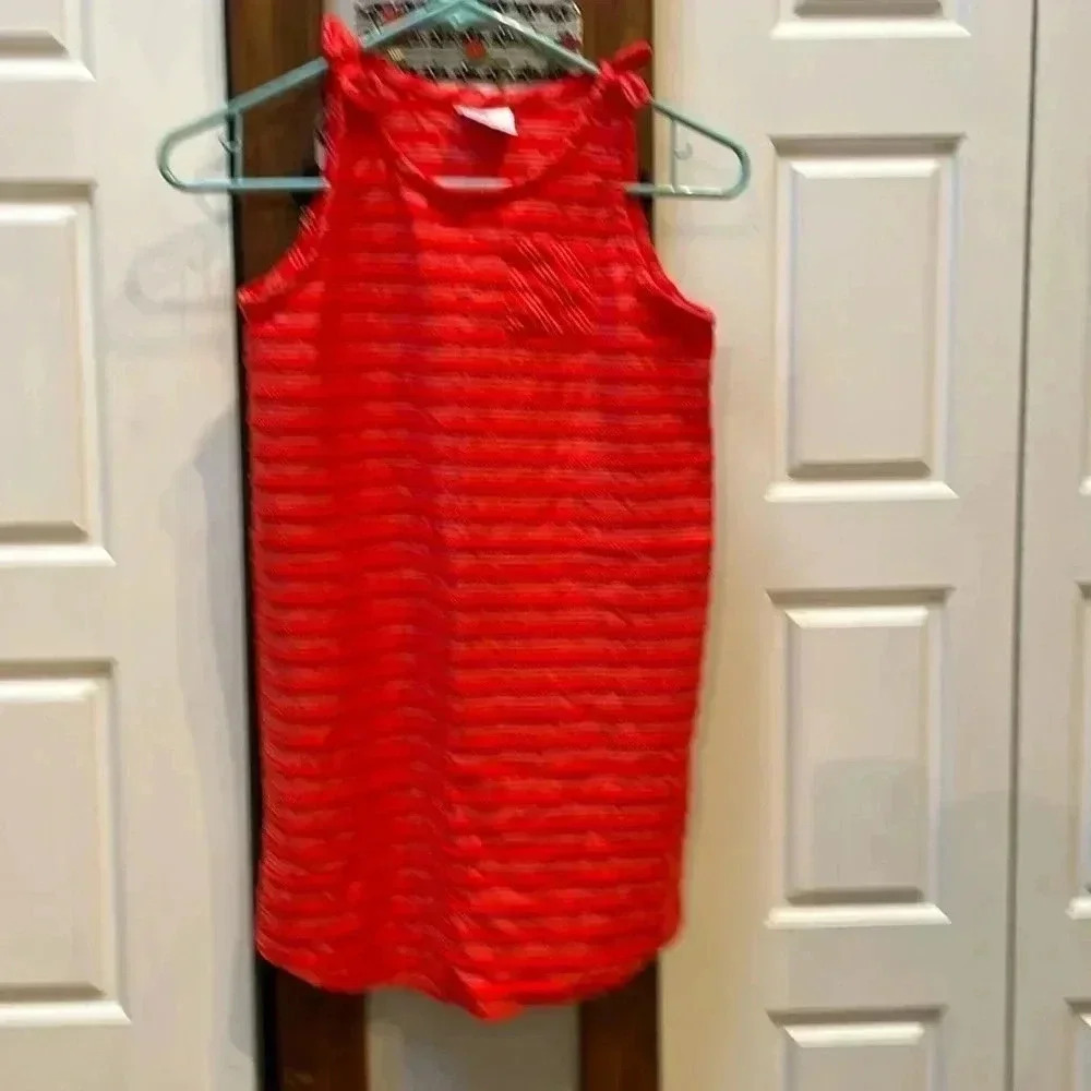 Girls Dress-8-Coral Red